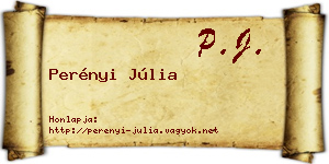 Perényi Júlia névjegykártya