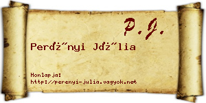 Perényi Júlia névjegykártya